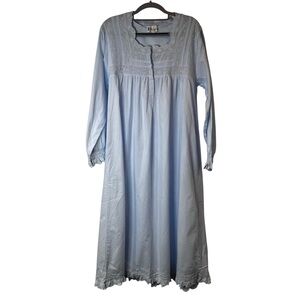 Cotton Prairie Maxi Dress – Powder Blue - Size M | Cottagecore Prairie Modest